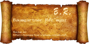 Baumgartner Rémusz névjegykártya